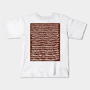 Knitting pattern - white on burgundy Kids T-Shirt